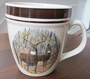 Folkcraft Stoneware   Whitetail Buck   Oversized Coffee Mug for Cabela 
