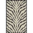  Safari Off White/Black Zebra Print Rug   Size Runner 26 x 8