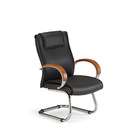 OFM Apex Executive Leather Guest Chair with Wood Accents