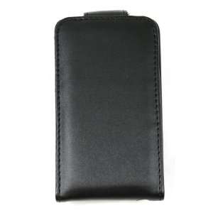  Black Leather Folio Flip Case / Pouch with Belt Clip 