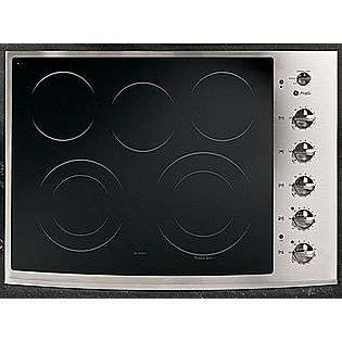 30 Electric Cooktop   Stainless Steel  GE Profile Appliances Cooktops 
