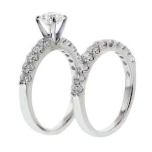  2.42 CT TW U Prong Diamond Engagement/Wedding Ring Set in 
