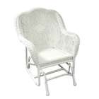 LB International 36 White Resin Wicker Single Glider Patio Chair