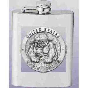 Marine Corps Bulldog Stainless Steel Flask  Kitchen 