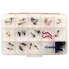FishUSA Trout Fly Assortment with 15 Compartment Clear Box