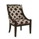 Powell High Back Accent Chair in Mulberry and Grey
