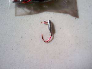16 tube insert jig heads 4 crappie panfish red sickle  