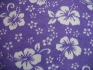 Fleece fabric by the yard lavender hawaiian flower  