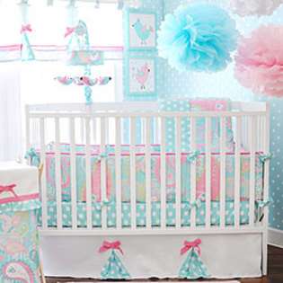 My Baby Sam Aqua Pixie Baby 4 Piece Crib Bedding Set by My Baby Sam at 