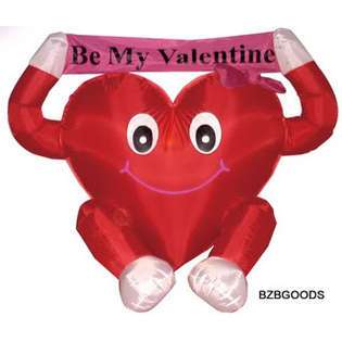 BZBGOODS 4 Foot Valentines Day Inflatable Lovely Heart Blowup Yard 
