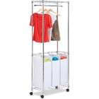 Honey Can Do Sorter & Organizer 3 Bag Laundry Hamper w/ Bar Chrome 