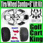 Club Car Golf Cart 6 Lift Kit+12 Wheel and Tire Combo