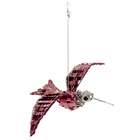 Allstate 7.5 Sparkling Pink and Silver Sequin Hummingbird Christmas 