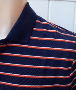 Ralph Lauren mens RLX golf polo striped shirt large NWT multi orange 