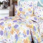 Blancho Bedding [Purple Orange Flowers] 100% Cotton 5PC Comforter Set 