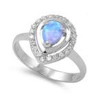 Rings   Silver   Lab Opal Sterling Silver Ring in Lab Opal   Blue Opal 