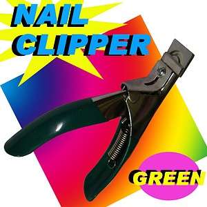 Nail Art Hand / Toe Tip Tool GREEN Sharp Clipper Cutter  