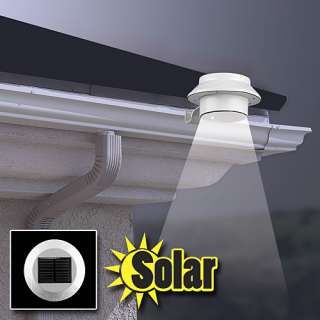 OUTDOOR SOLAR POWERED LED LIGHT   ATTACHES TO GUTTER 813842011758 