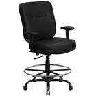   Capacity Big Tall Black Leather Office Chair with Extra WIDE Seat Arms