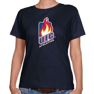  UIC Flames Ladies Navy Blue Athletics Team Logo Classic 