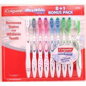 Colgate MaxWhite with polishing star medium full head toothbrushes (8 