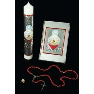 Confirmation Gift Set   CNB Candle, Keepsake, Rosary, New Testament 