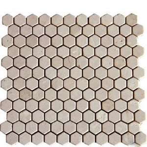  Montego Sela 1 Hexagon Crema Marfil Marble Honed Mosaic 