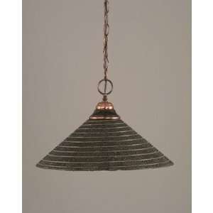 Toltec Lighting 10 412 Pendant with Charcoal Spiral Glass Shade Finish 