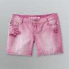   Loud by Selena Gomez Women’s Shorts 5” Bleach Pigment Dye Denim