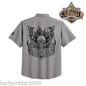 Harley Davidson® Mens S/S Shirt w/ Skull Back Graphic 96651 12VM 