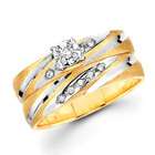   Diamond Engagement Rings Bridal Set 14k Multi Tone Gold Wedding .13ctw
