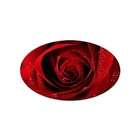 Carsons Collectibles Sticker (Oval) of Beautiful Dark Red Rose 