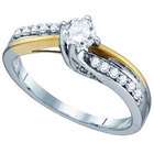 Sea of Diamonds 1/2 Carat Diamond 14k Two Tone Gold Engagement Ring