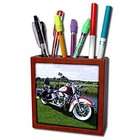 3dRose LLC Tile Pen Holder Picturing FLSTC Fat Boy® Motorcycle