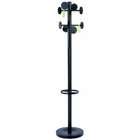 Alba Coat Stand with Umbrella Holder, 70 Inch Height, 8 Knobs, Black
