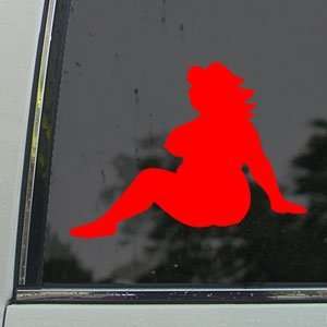  Fat Girl Woman Mudflap Red Decal Truck Window Red Sticker 