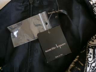 Nanette Lepore Black Jack Silk Shift Dress 10 M L NWT  