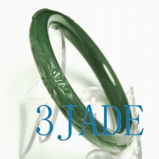 Hand Carved Natural Jade Nephrite 58mm Bangle Bracelet  