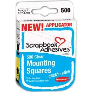  Click n Stick Permanent Mounting Squares 500/Pkg 