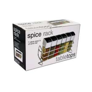   Pack of 4   Chrome and glass 6 bottle spice rack (Each) By Bulk Buys