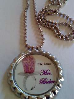   Mrs. Justin Bieber ring pop pendant Charm and necklace chain  