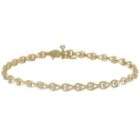10k Yellow Gold Link Bracelet with Diamond Accents