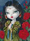 fantasy gothic lowbrow big eye art romeo juliet roses shakespeare