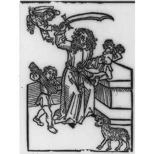  Angel,Abraham,sacrificing Isaac,Rock Moriah,c1495
