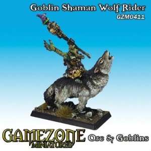  Gamezone Miniatures Orcs and Goblins   Goblin Shaman Wolf 