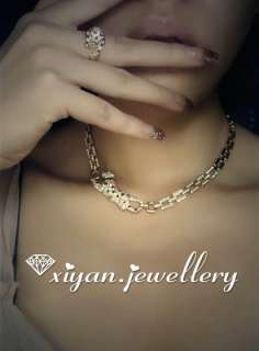 Luxurious GOLDEN Leopard Diamond Necklace& Bracelet Set  