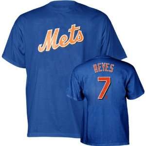  Men`s New York Mets #7 Jose Reyes Name and Number Tshirt 