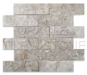 Silverado Gray Marble Split Faced Mosaic Tile  