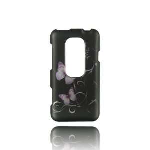  HTC EVO 3D Graphic Rubberized Shield Hard Case   Black 