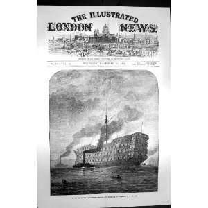  1872 Dreadnought Hospital Ship Departure Thames London 